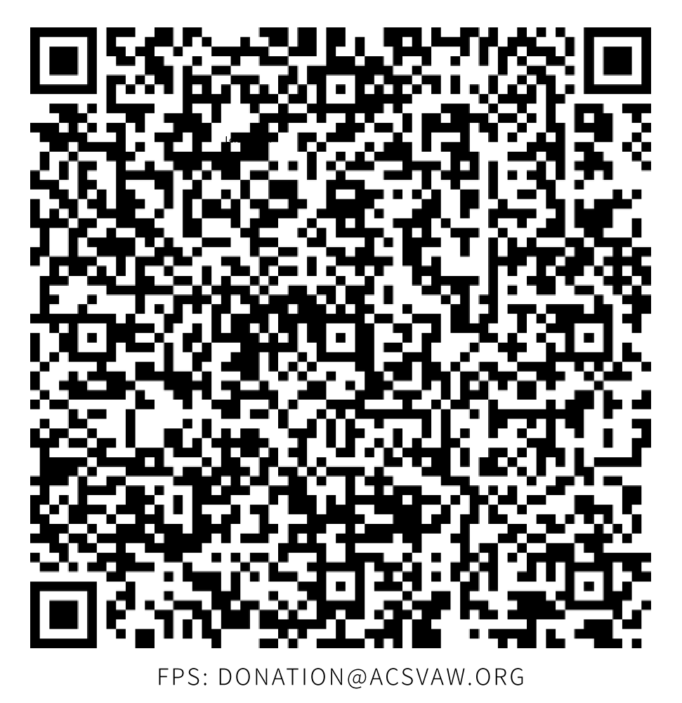 ACSVAW FPS QR CODE: DONATION@ACSVAW.ORG